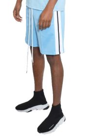 Side Stripe Tape Shorts (Color: LIGHT BLUE, size: M)