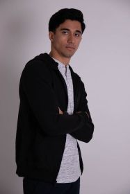 FLEECE ZIPPER HOODIE (Color: Black, size: M)