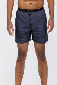 Blue stripes Swim Shorts (Color: Black, size: L)