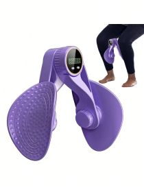 Inner Thigh Exerciser and Pelvic Floor Kegel Trainer with Resistance Bands and LED Counter - 3 Intensity Levels - Home Gym Equipment for Toning a (Color: Purple)