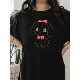 Casual Women's Cotton T-Shirt with Bow Detail - Trendy and Comfortable for Every Season (Style: 8)