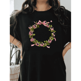 Casual Women's Cotton T-Shirt with Bow Detail - Trendy and Comfortable for Every Season (Style: 37)