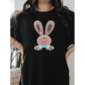 Casual Women's Cotton T-Shirt with Bow Detail - Trendy and Comfortable for Every Season (Style: 39)