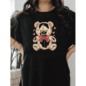 Casual Women's Cotton T-Shirt with Bow Detail - Trendy and Comfortable for Every Season (Style: 95)