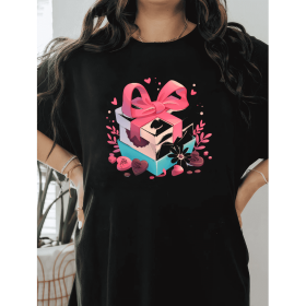 Casual Women's Cotton T-Shirt with Bow Detail - Trendy and Comfortable for Every Season (Style: 285)