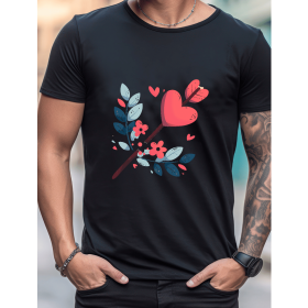 Celebrate in Style with This 100% Cotton Men's Valentine's Day Tee (Style: 458)