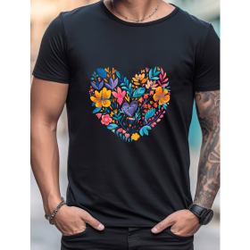 Celebrate in Style with This 100% Cotton Men's Valentine's Day Tee (Style: 442)