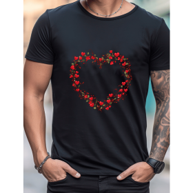Celebrate in Style with This 100% Cotton Men's Valentine's Day Tee (Style: 468)