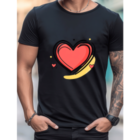 Celebrate in Style with This 100% Cotton Men's Valentine's Day Tee (Style: 455)
