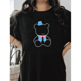 Casual Women's Cotton T-Shirt with Bow Detail - Trendy and Comfortable for Every Season (Style: 256)