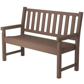 2-Person Garden Bench, HDPE Outdoor Bench with 530 lbs Capacity, Curved Seat for Backyard, Park, Porch, Lawn, Brown (Option: Brown-1310x625x145 mm)