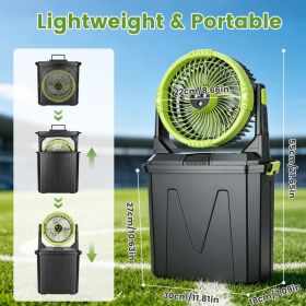 1Pc  5 In 1 20000mAh 10L Bucket Portable Misting Fan Indoor Outdoor Rechargeable Camping Cooling Fan Work As Air Cooler Humidifier Power Bank & R (Option: Green)
