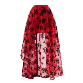 Korean-style Embroidered Floor-length Bridal Wedding Dress Long Sleeve Lace Slim-fit Slimming Irregular Half-length (Option: Red-4XL)